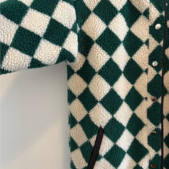 If By Sea Green and Cream Checkered Teddy Jacket - Picture 3 of 5